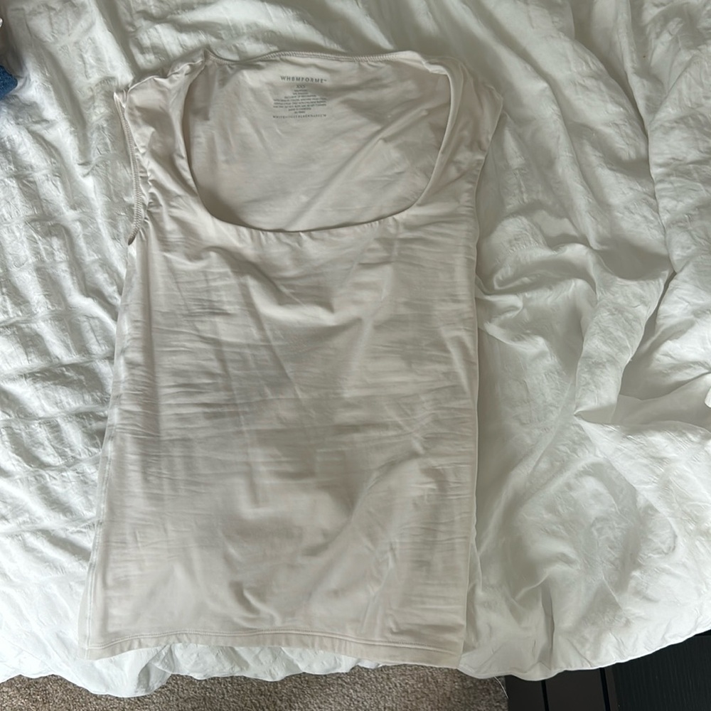 Cream White House black market forme square neck tank